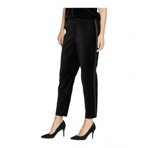 A NEW DAY BLACK VELVET MID-RISE ANKLE TUXEDO PANTS‎ WOMEN'S PLUS SIZE 16 NWOT